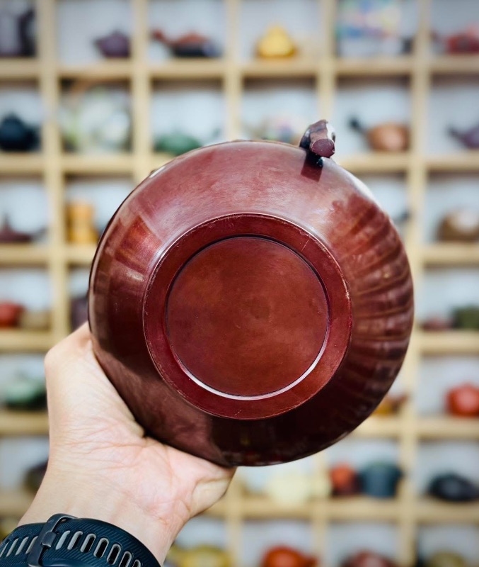 Chiếc ang trà đồng Nhật - Tích rùa - linh chi biểu trưng cho sự trường thọ