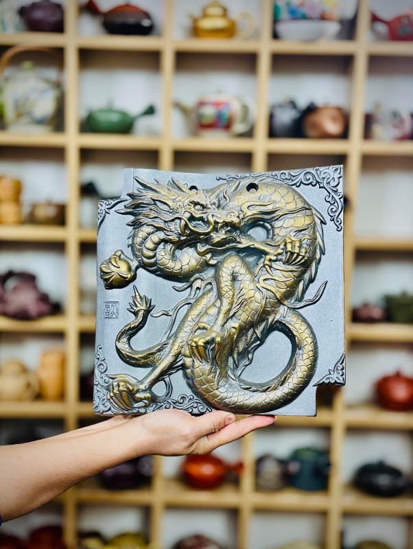 Tranh gốm Nhật phù điêu rồng 3D đẹp tinh tế